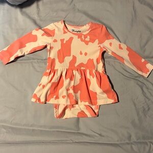 Wrangler Coral and White Infant Onesie